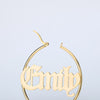 30-70MM Big Hoop Earrings For Women Custom Name Earrings Stainless Steel Personalized Jewerly Gold Color boucle oreille femme