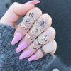 30 Styles Trendy Boho Midi Knuckle Ring Set For Women Crystal Geometric Finger Rings  Bohemian Jewelry