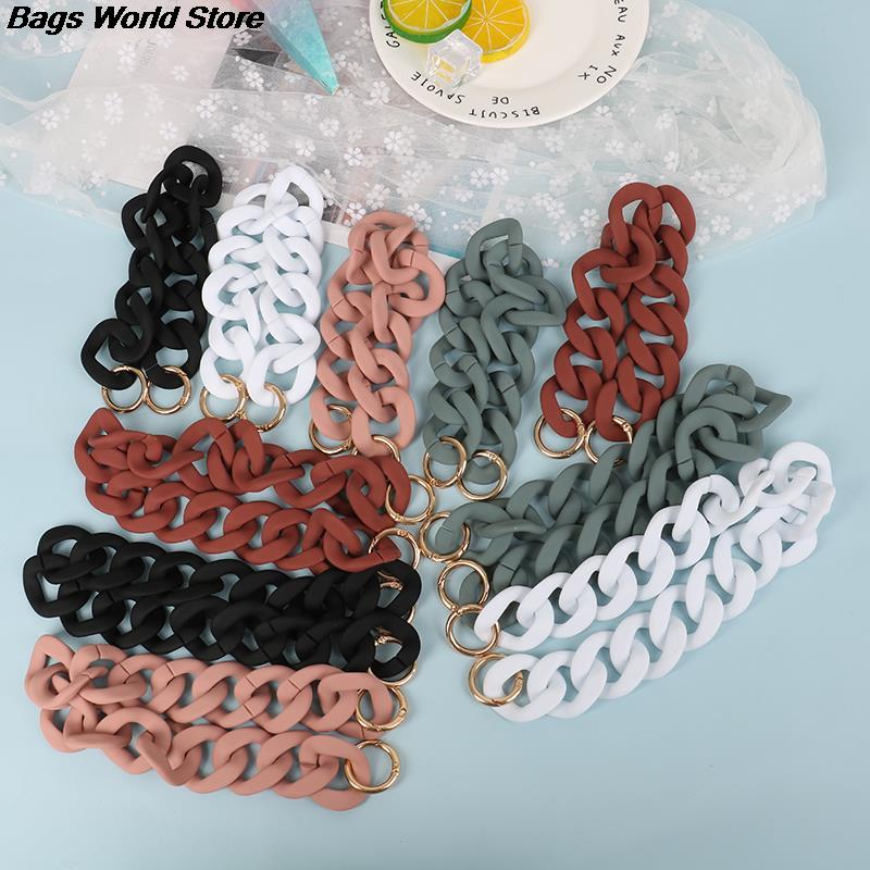 30cm/41cm Colorful DIY Detachable Acrylic Chain Handle Fish Bone Plastic Strap Shoulder Bags Accessories For Women