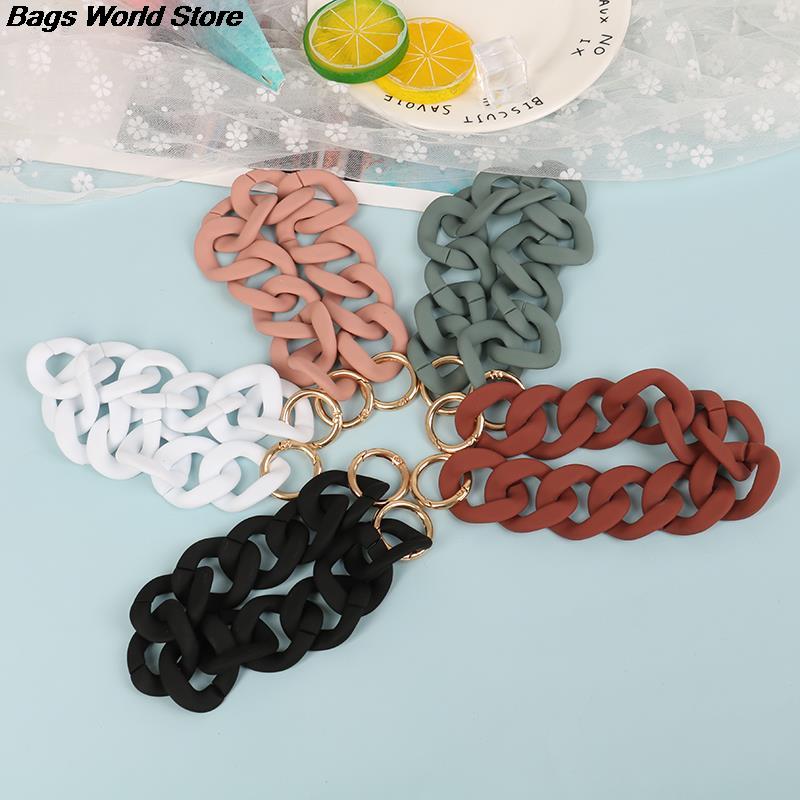 30cm/41cm Colorful DIY Detachable Acrylic Chain Handle Fish Bone Plastic Strap Shoulder Bags Accessories For Women