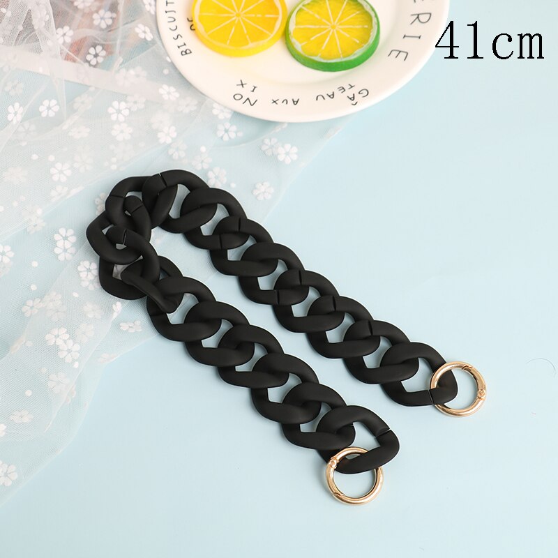 30cm/41cm Colorful DIY Detachable Acrylic Chain Handle Fish Bone Plastic Strap Shoulder Bags Accessories For Women