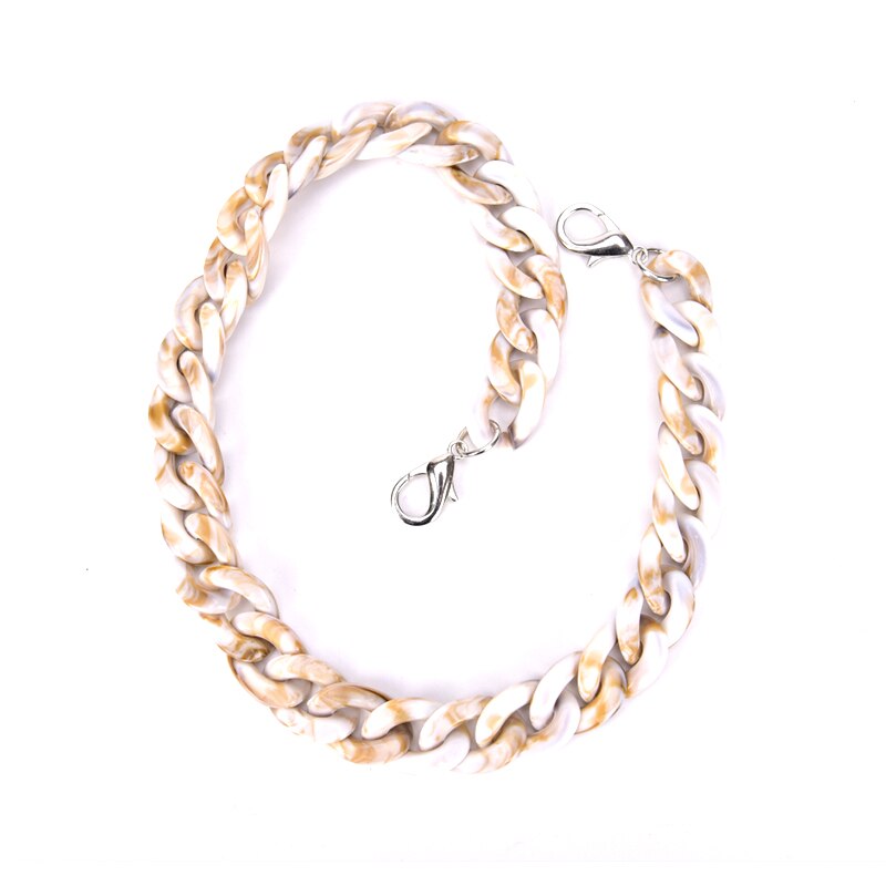 30cm/41cm Colorful DIY Detachable Acrylic Chain Handle Fish Bone Plastic Strap Shoulder Bags Accessories For Women