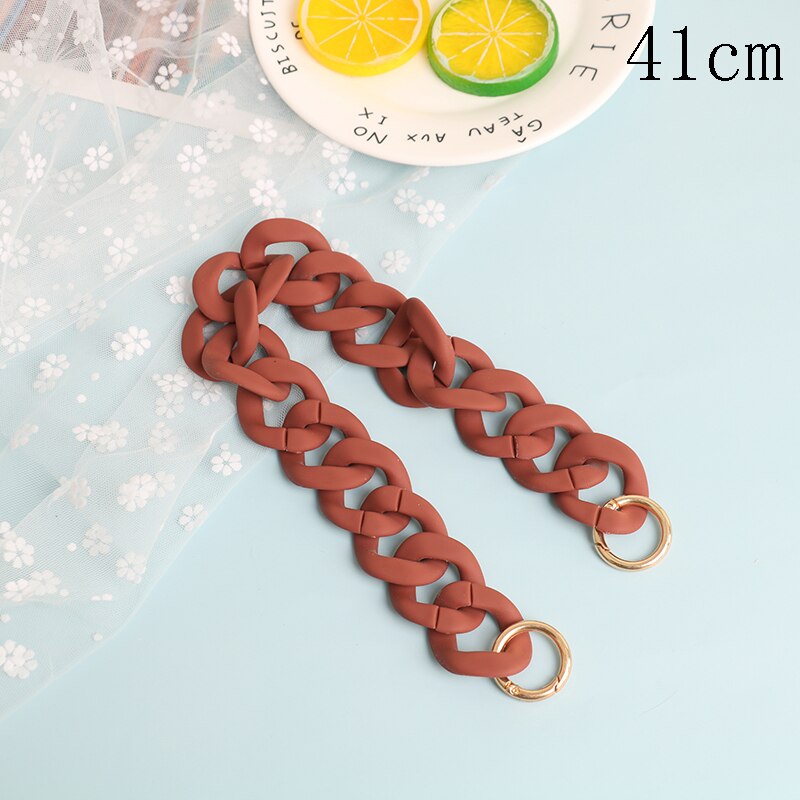 30cm/41cm Colorful DIY Detachable Acrylic Chain Handle Fish Bone Plastic Strap Shoulder Bags Accessories For Women