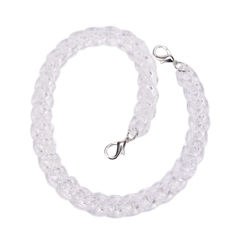 30cm/41cm Colorful DIY Detachable Acrylic Chain Handle Fish Bone Plastic Strap Shoulder Bags Accessories For Women