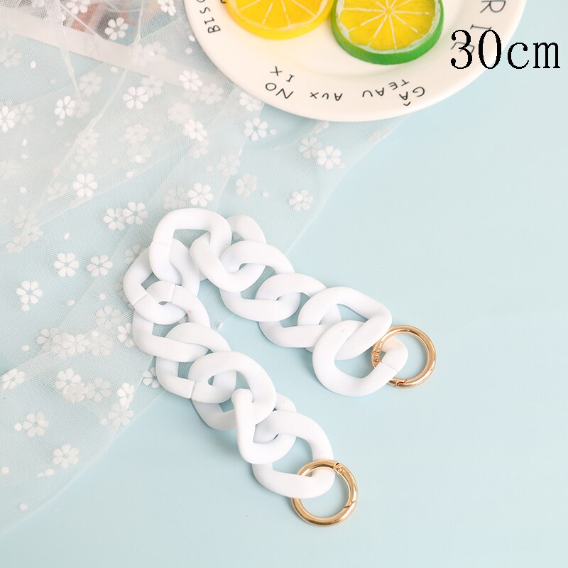 30cm/41cm Colorful DIY Detachable Acrylic Chain Handle Fish Bone Plastic Strap Shoulder Bags Accessories For Women