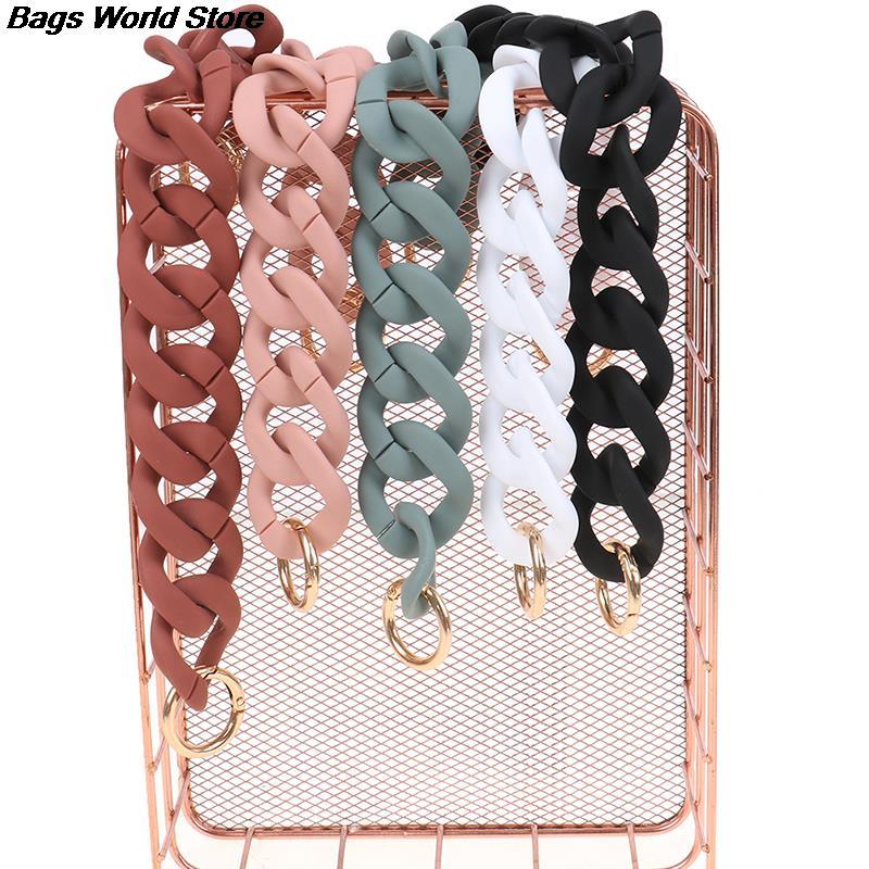 30cm/41cm Colorful DIY Detachable Acrylic Chain Handle Fish Bone Plastic Strap Shoulder Bags Accessories For Women