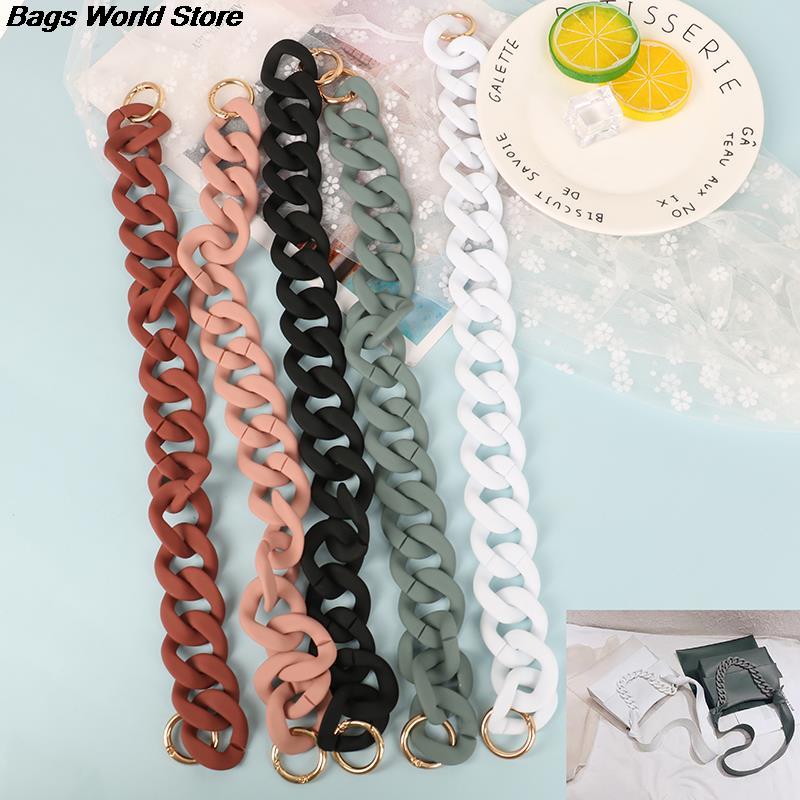 30cm/41cm Colorful DIY Detachable Acrylic Chain Handle Fish Bone Plastic Strap Shoulder Bags Accessories For Women