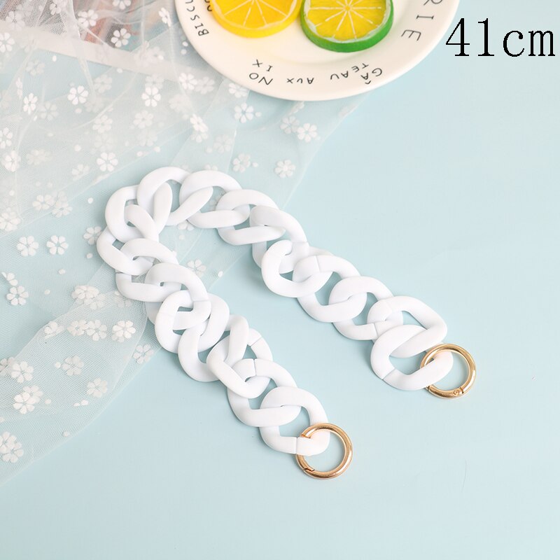 30cm/41cm Colorful DIY Detachable Acrylic Chain Handle Fish Bone Plastic Strap Shoulder Bags Accessories For Women