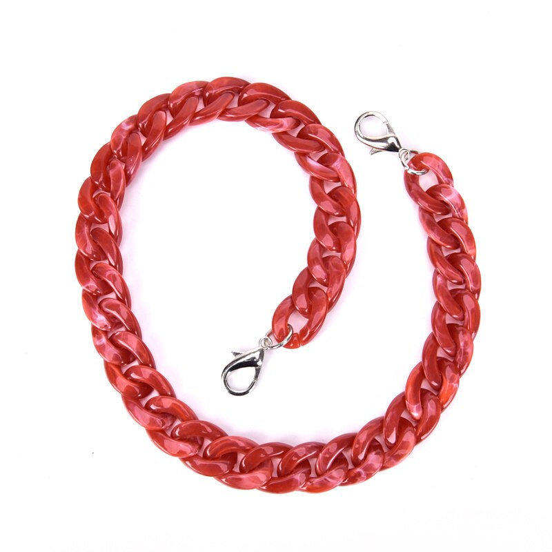 30cm/41cm Colorful DIY Detachable Acrylic Chain Handle Fish Bone Plastic Strap Shoulder Bags Accessories For Women