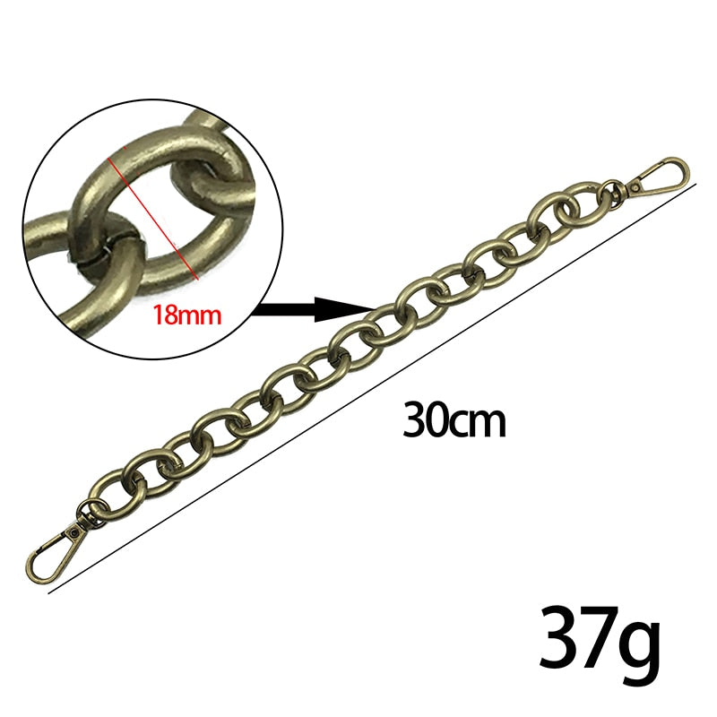 30cm Replacement Metal Chain For Handle Bag Handbag Antique Bronze  Silver golden DIY Accessories For Bag Strap Hardware