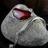 30mm*15mm Big Gemstone Red Garnet Pendants Necklaces Women 100% 925 Sterling Silver Necklace & Pendants Simple Fine Jewelry SN11