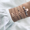 31 Styles Boho Mixed Leaves Letter Map Geometric Crystal Infinity  Pentagram Shell Multi-layer Chain Bracelet Women