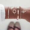 31 Styles Boho Mixed Leaves Letter Map Geometric Crystal Infinity  Pentagram Shell Multi-layer Chain Bracelet Women