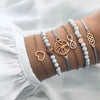 31 Styles Boho Mixed Leaves Letter Map Geometric Crystal Infinity  Pentagram Shell Multi-layer Chain Bracelet Women