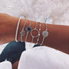 31 Styles Boho Mixed Leaves Letter Map Geometric Crystal Infinity  Pentagram Shell Multi-layer Chain Bracelet Women