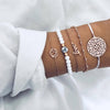 31 Styles Boho Mixed Leaves Letter Map Geometric Crystal Infinity  Pentagram Shell Multi-layer Chain Bracelet Women