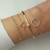 31 Styles Boho Mixed Leaves Letter Map Geometric Crystal Infinity  Pentagram Shell Multi-layer Chain Bracelet Women