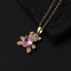 316 Stainless Steel Cute Bear Pendant Necklace for Women Chains Necklaces Zirconia  Choker Jewelry   Korea