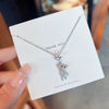 316 Stainless Steel Cute Bear Pendant Necklace for Women Chains Necklaces Zirconia  Choker Jewelry   Korea