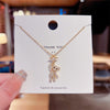 316 Stainless Steel Cute Bear Pendant Necklace for Women Chains Necklaces Zirconia  Choker Jewelry   Korea