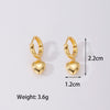 316 Stainless Steel Dangle Heart Ball  Earrings for Women Men Cross Rond Heart Ball Simple Punk Cool Girls Earings 2022 Trend