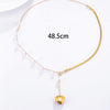 316 Stainless Steel Do not fade Snake Chain Pearl Heart Pendant Necklace For Woman Romantic 2022  Trend Party Gift Fashion