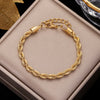 316 Stainless Steel Gold Color Bracelet Twist Cuban Chain Bracelet for Women Chain Bracelet Jewelry Gifts