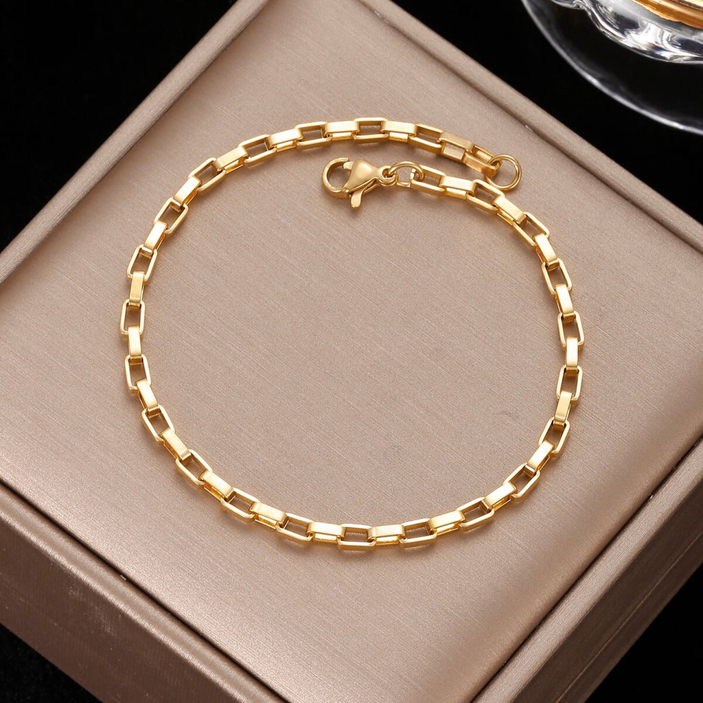 316 Stainless Steel Gold Color Bracelet Twist Cuban Chain Bracelet for Women Chain Bracelet Jewelry Gifts