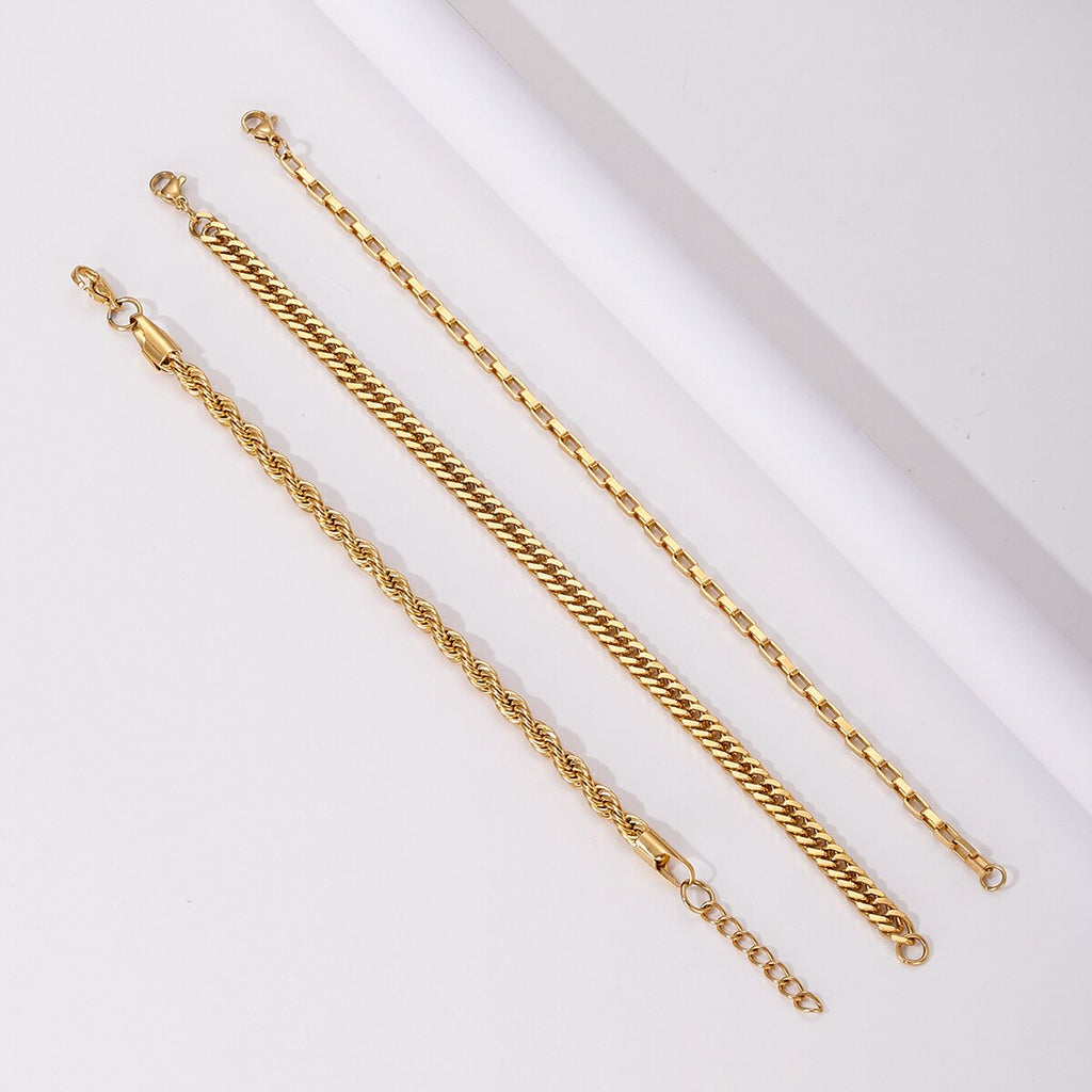 316 Stainless Steel Gold Color Bracelet Twist Cuban Chain Bracelet for Women Chain Bracelet Jewelry Gifts