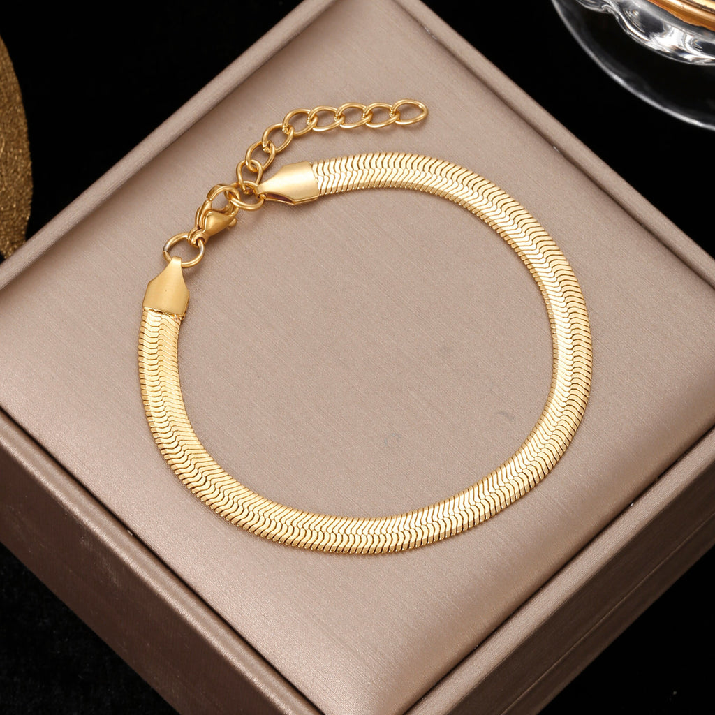 316 Stainless Steel Gold Color Bracelet Twist Cuban Chain Bracelet for Women Chain Bracelet Jewelry Gifts
