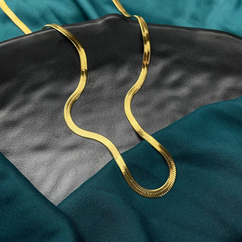 316 Stainless Steel Multi-layer Gold Color Bar Queen Elizabeth Portrait Pendant Snake Chains Necklace Collar Women Kpop Jewelry