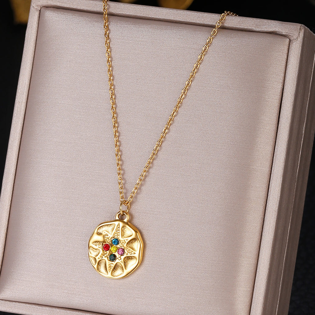 316 Stainless Steel Multi-layer Gold Color Bar Queen Elizabeth Portrait Pendant Snake Chains Necklace Collar Women Kpop Jewelry