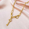 316 Stainless Steel Trendy Key Lock Pendant Heart Necklaces For Women Temperament Wild Clavicle Chain Jewelry Accessories