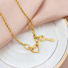 316 Stainless Steel Trendy Key Lock Pendant Heart Necklaces For Women Temperament Wild Clavicle Chain Jewelry Accessories