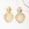 316 stainless steel Gold Plating Monstera Palm Gree Leaf Charm Drop Earrings For Women Girl Elegant Casual Chic Modern Jewelry