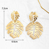 316 stainless steel Gold Plating Monstera Palm Gree Leaf Charm Drop Earrings For Women Girl Elegant Casual Chic Modern Jewelry
