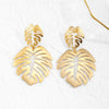 316 stainless steel Gold Plating Monstera Palm Gree Leaf Charm Drop Earrings For Women Girl Elegant Casual Chic Modern Jewelry