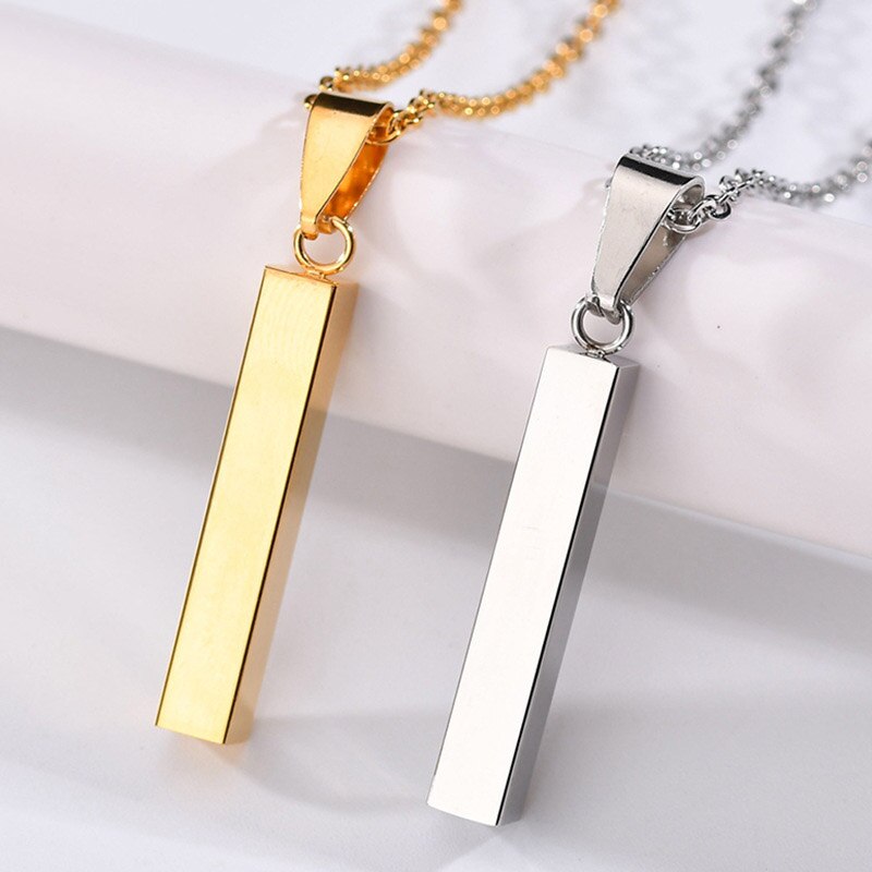 316L Gold silver color rectangle Dog Tag military Stainless Steel Pendant Necklace Military Soldiers blanks Tags