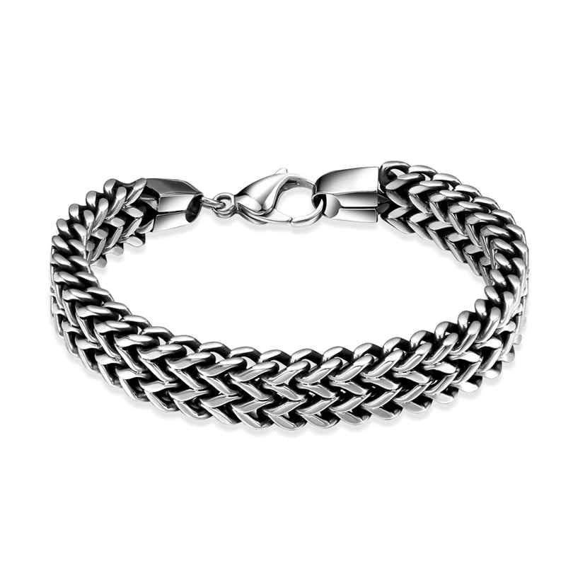 316L Stainless Steel Bracelet Men Luxury Mens Charms Bracelets Vintage Fashion Jewelry Chain Cuban Link Bracelet Male pulseira