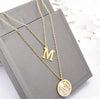 316L Stainless Steel Double Layered M Crystal  Necklace Cadenas Mujer Choker Punk Neck Baratos Frete Gratis Chains  Naszyjniki