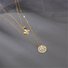 316L Stainless Steel Double Layered M Crystal  Necklace Cadenas Mujer Choker Punk Neck Baratos Frete Gratis Chains  Naszyjniki