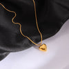 316L Stainless Steel Fine Jewelry Vintage Minimalism Lovers Love Heart Charms Chain Choker Necklaces Pendants For Women