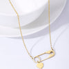 316L Stainless Steel Gold Jewelry Vintage Carving Love Tassel Paper Clip Charms Chain Choker Necklaces Pendant For Women