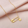 316L Stainless Steel Gold Jewelry Vintage Carving Love Tassel Paper Clip Charms Chain Choker Necklaces Pendant For Women