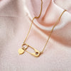 316L Stainless Steel Jewelry Vintage Heart Paper Clip Charms Chain Choker  Gothic Punk Necklaces Pendant For Women