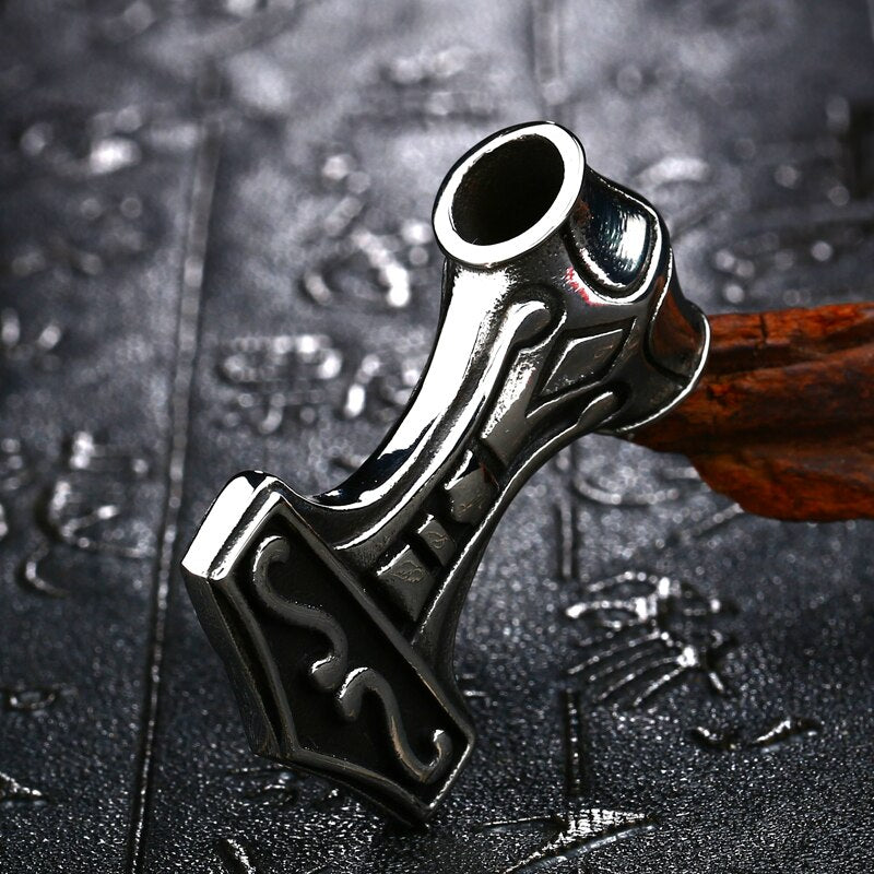 316L Stainless Steel Northern Europe Vikking Pendant Necklace Nordic Myth thor hammer Big/small Jewelry for man  bp8-080