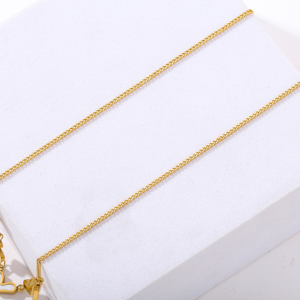 316L Stainless Steel Five Love Heart Pendant Gold Color Clavicle Chain Choker Shell Necklace For Women Wedding Accessories