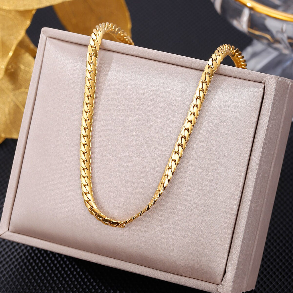 316L Stainless Steel Gold Color Chains Necklace For Women 2022 Punk Street Trend Rustproof Neck Jewelry Gift Bijou
