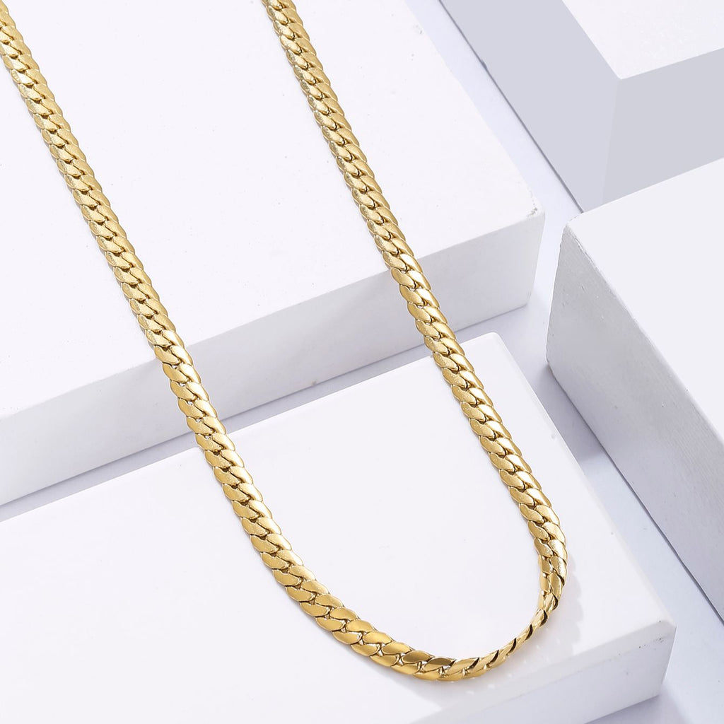 316L Stainless Steel Gold Color Chains Necklace For Women 2022 Punk Street Trend Rustproof Neck Jewelry Gift Bijou