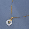 316L Stainless Steel Gold  Smart Safe Clasp Titanium Steel Necklace Female Trendy White Jade Pendant Does Not Fade
